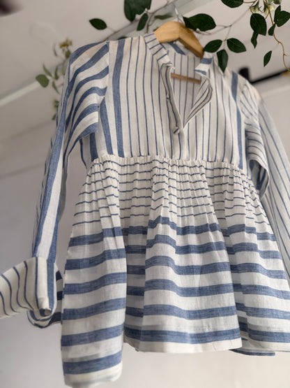 Airy Stripe handwoven cotton Top