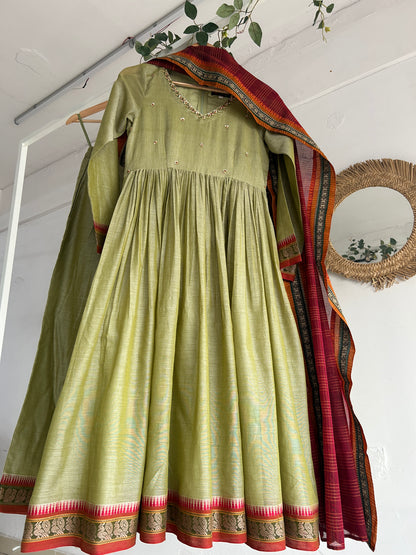 Olive Raaga Handloom Kurta Set