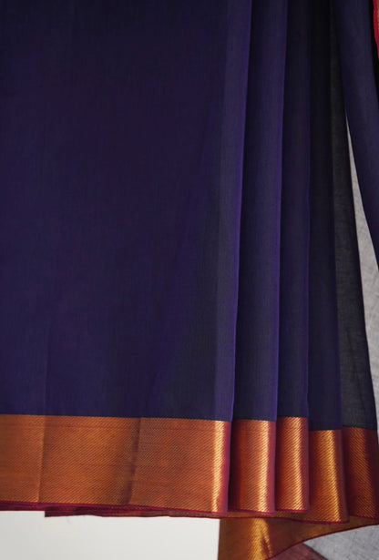 Deep Indigo Handloom Cotton Saree
