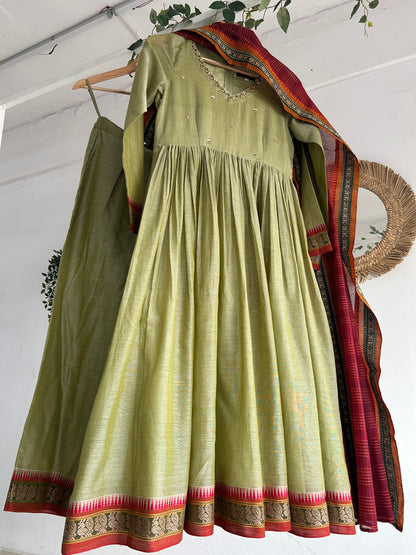 Olive Raaga Handloom Kurta Set