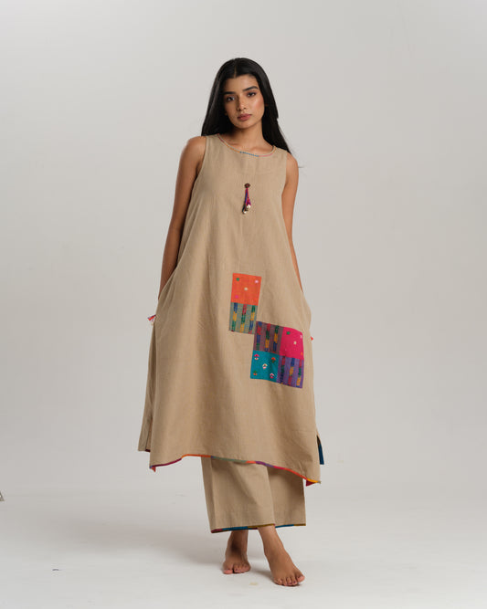Ikat Rhythm – Beige Ikat Kurta Set