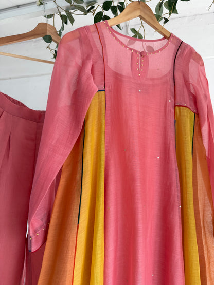 Blush & Amber Mul Chanderi Kurta Set