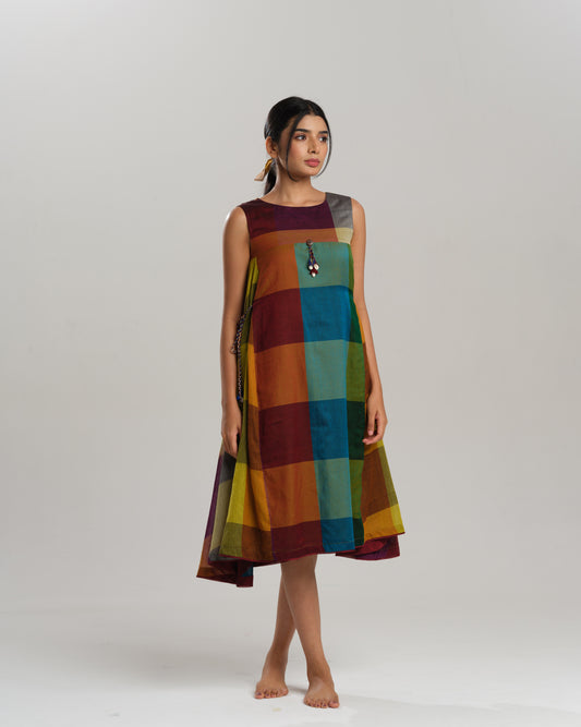 Chroma Blast – Narayanpet Checks Dress