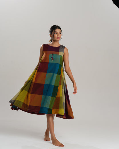 Chroma Blast – Narayanpet Checks Dress