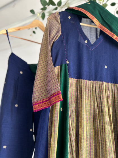 The Peacock Palette – Handwoven Narayanpet Kurta Set