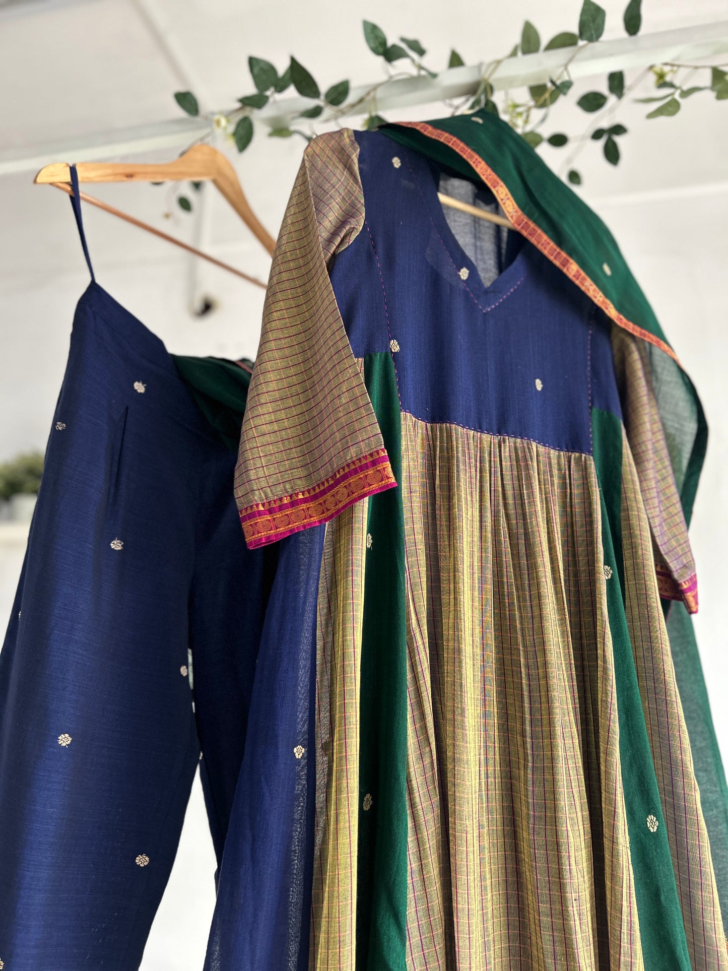 The Peacock Palette – Handwoven Narayanpet Kurta Set