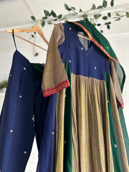 The Peacock Palette – Handwoven Narayanpet Kurta Set