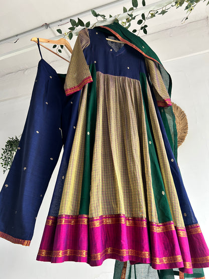 The Peacock Palette – Handwoven Narayanpet Kurta Set