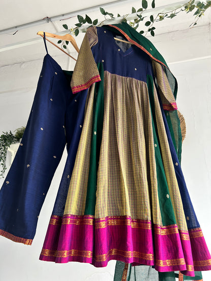 The Peacock Palette – Handwoven Narayanpet Kurta Set