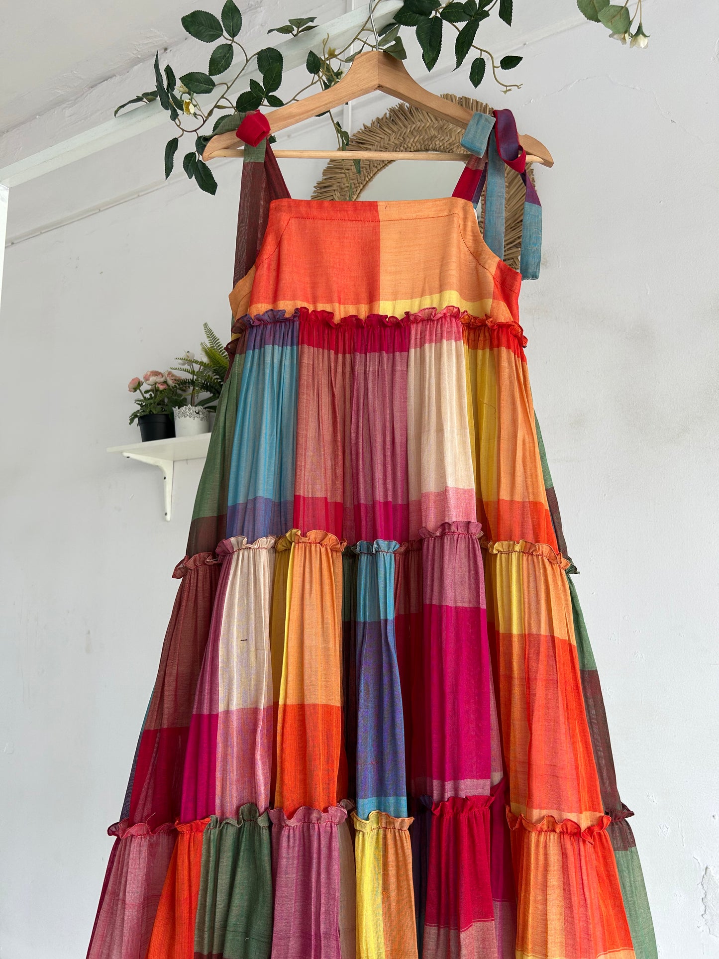 Colorful Carnival – Narayanpet Checks Tiered Dress