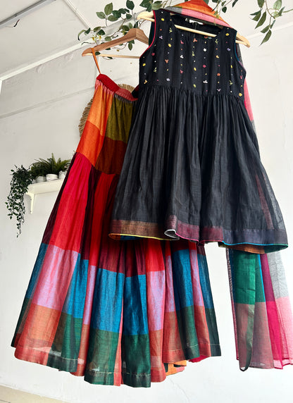 The Midnight Mela Narayanpet Handloom Sharara Set for Women by Taram