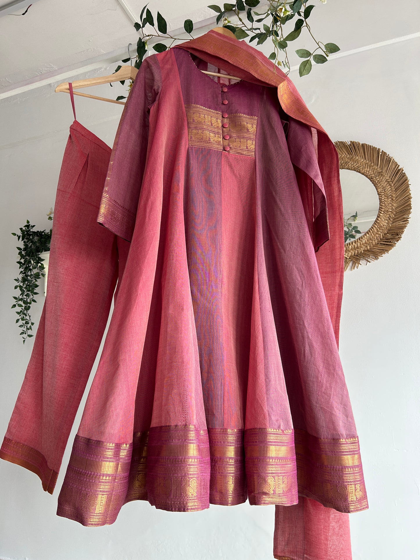 The Vintage Rose — Handwoven Kurta Set