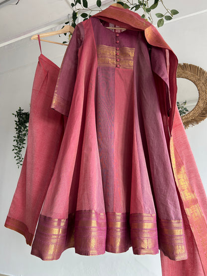 The Vintage Rose — Handwoven Kurta Set