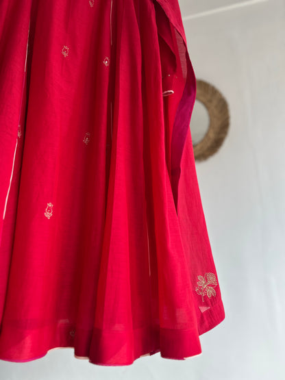 The Crimson Affair — Mul Chanderi Kurta Set