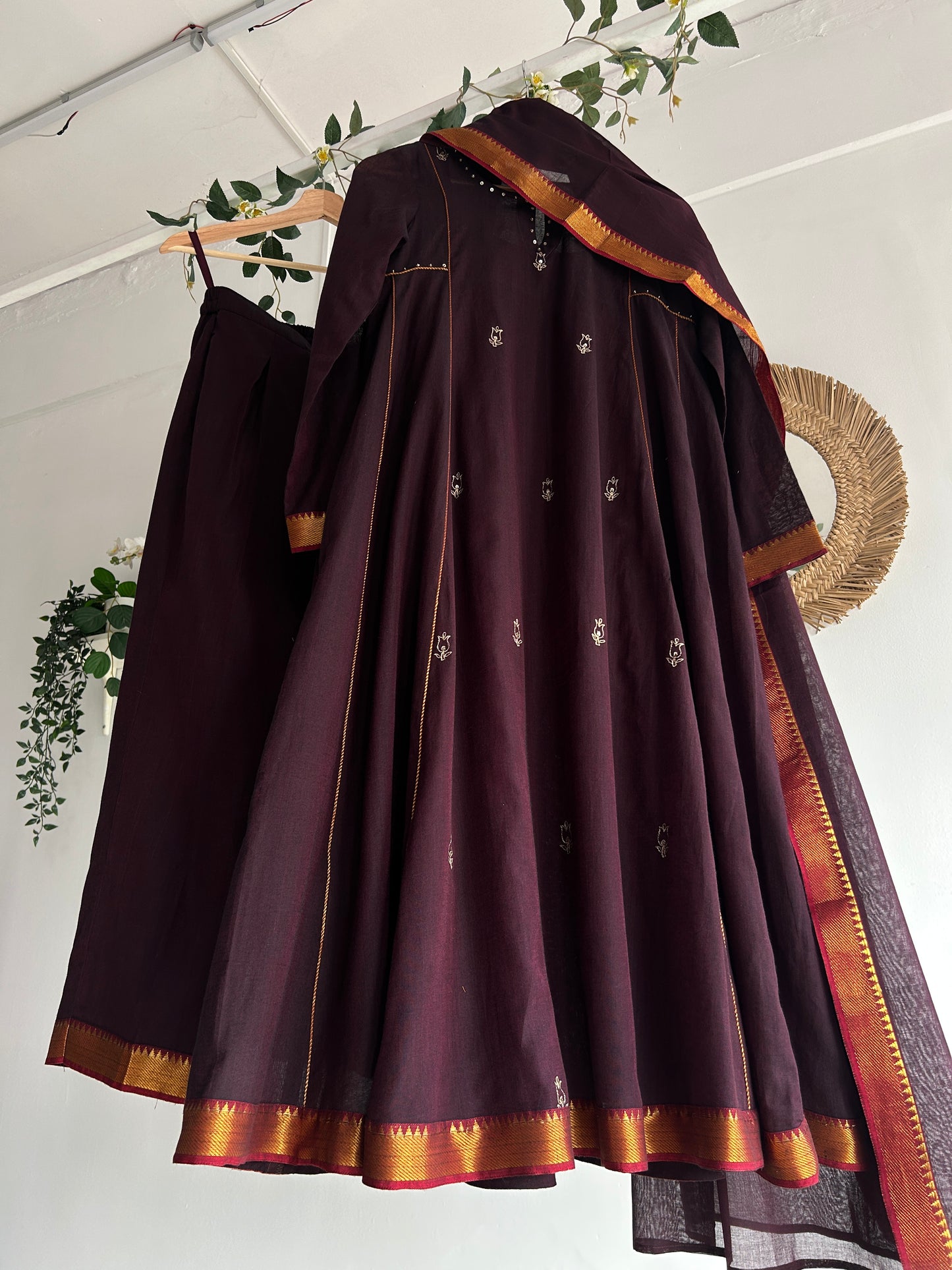 The Dark Rose — Handwoven Narayanpet Kurta Set