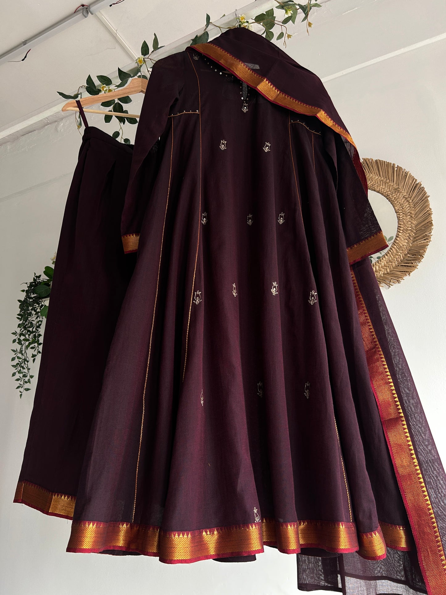 The Dark Rose — Handwoven Narayanpet Kurta Set