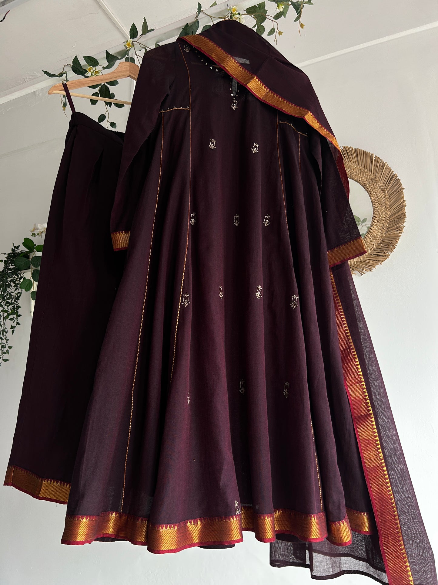 The Dark Rose — Handwoven Narayanpet Kurta Set