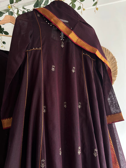 The Dark Rose — Handwoven Narayanpet Kurta Set