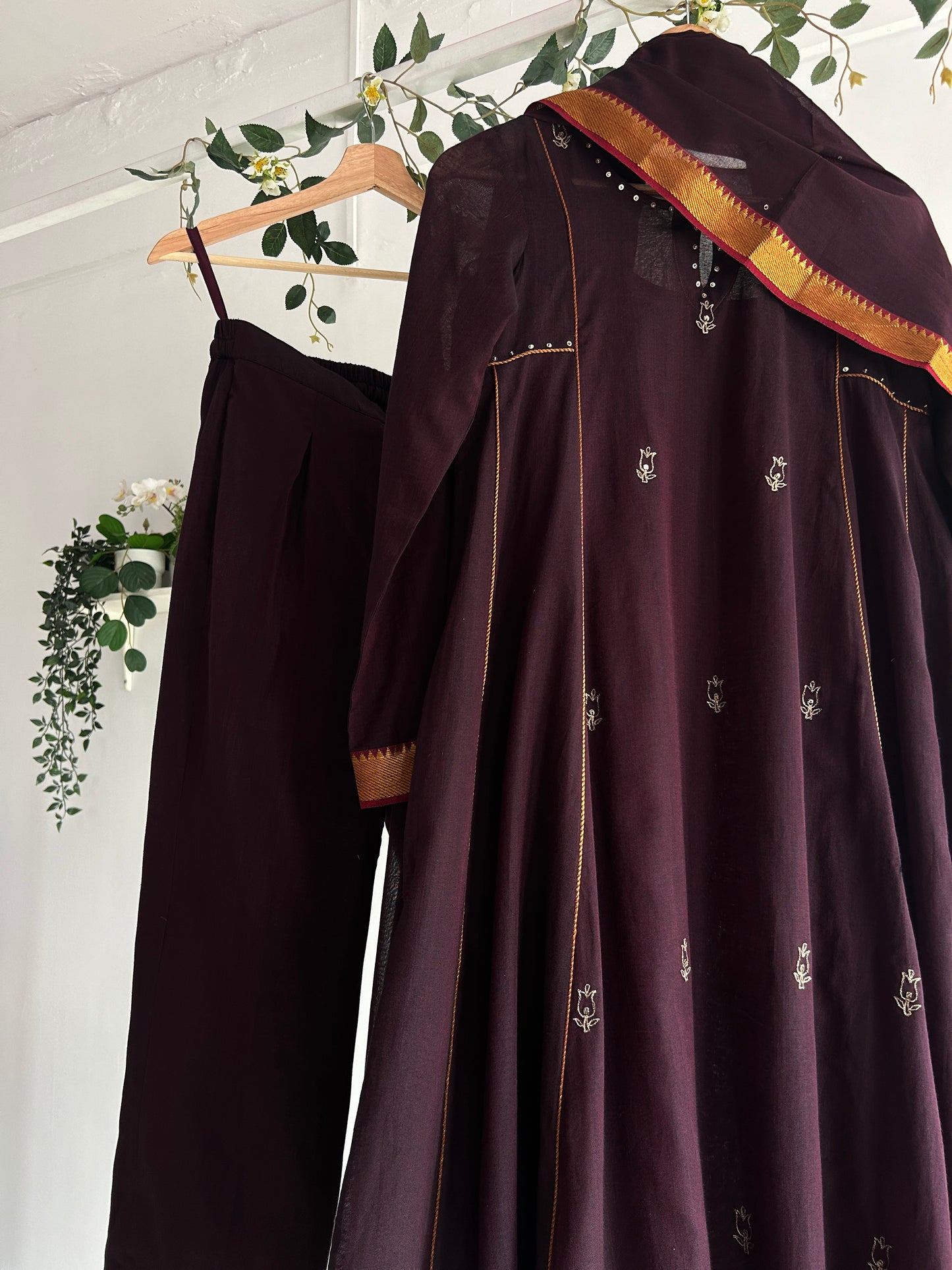 The Dark Rose — Handwoven Narayanpet Kurta Set