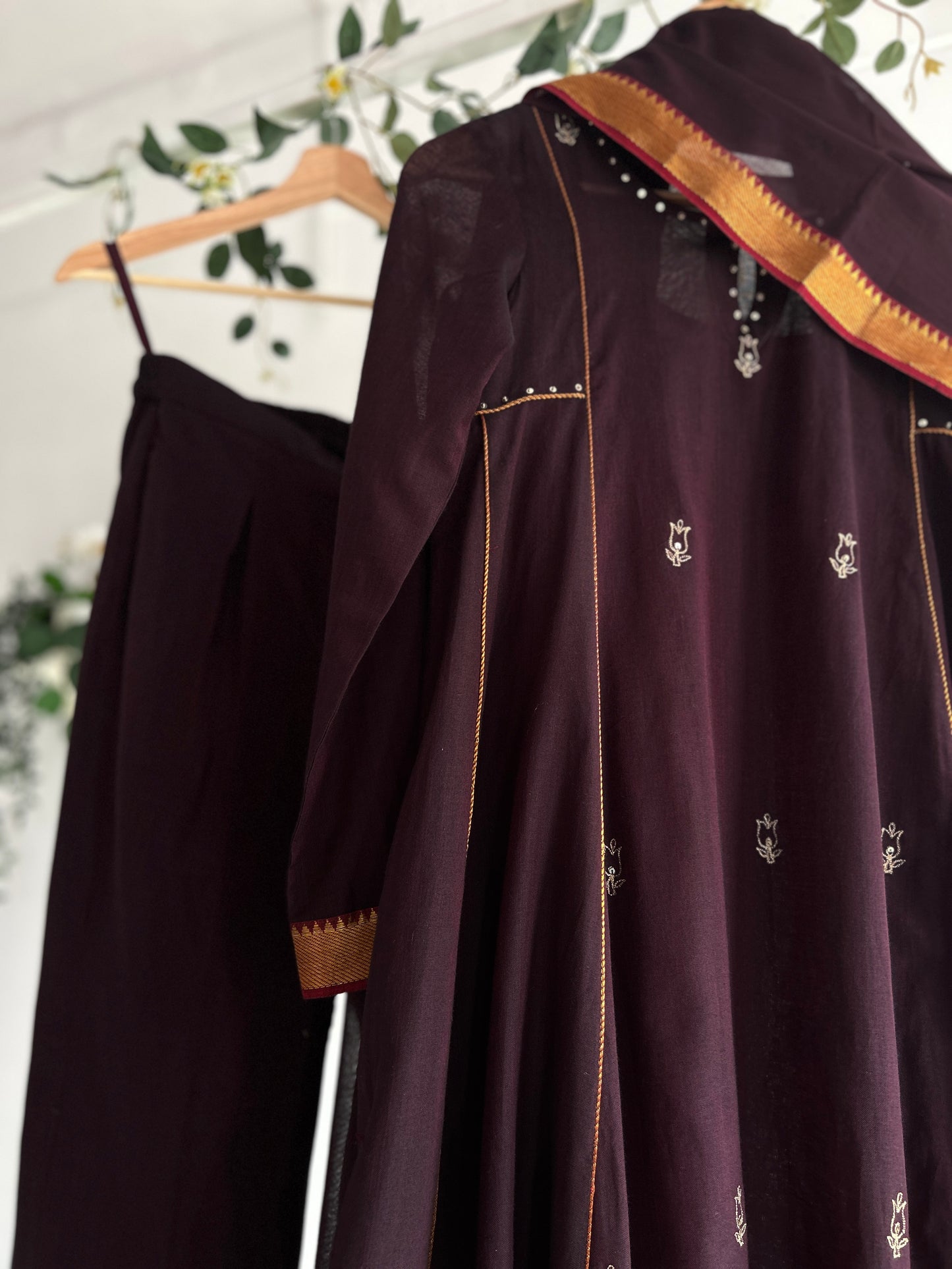 The Dark Rose — Handwoven Narayanpet Kurta Set