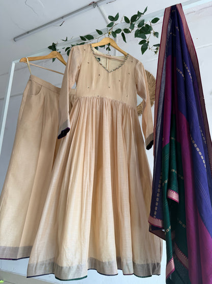 Mellow Bloom Narayanpet Handloom Anarkali Set