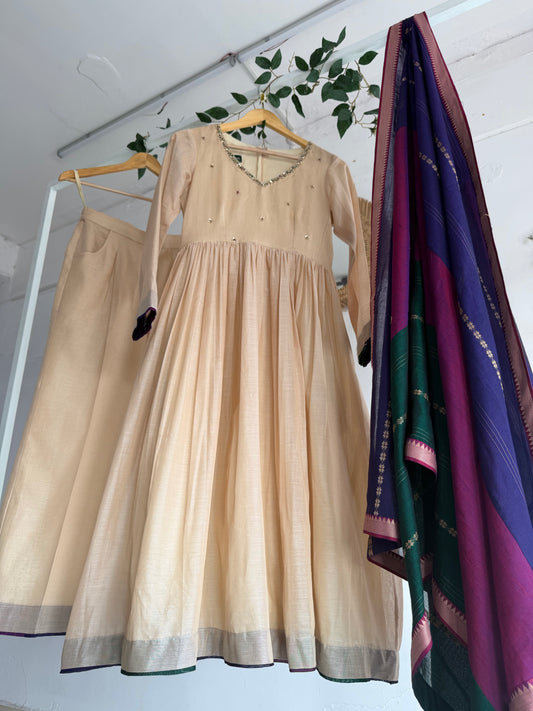 Mellow Bloom Narayanpet Handloom Anarkali Set