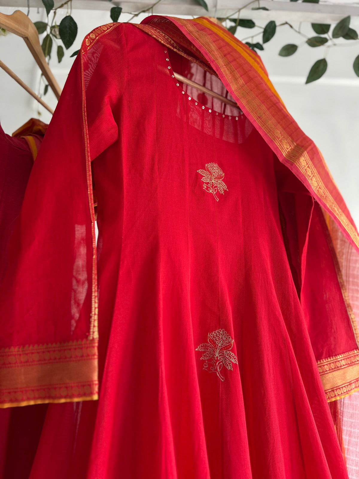 The Red Letter Handwoven Kurta Set for Women by Taram