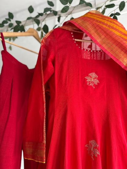 The Red Letter Handwoven Kurta Set for Women by Taram