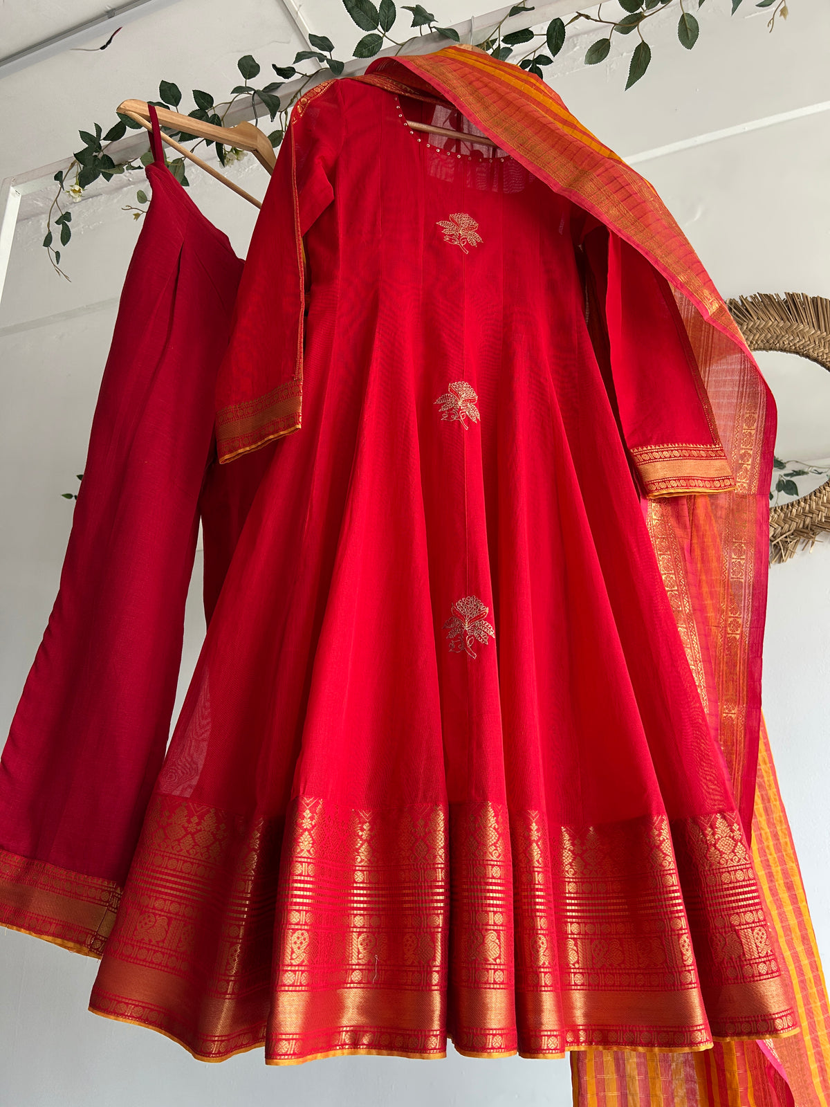 The Red Letter Handwoven Kurta Set for Women by Taram