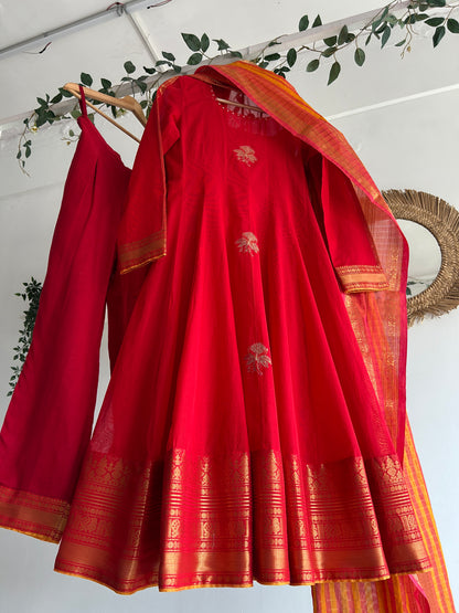The Red Letter Handwoven Kurta Set for Women by Taram