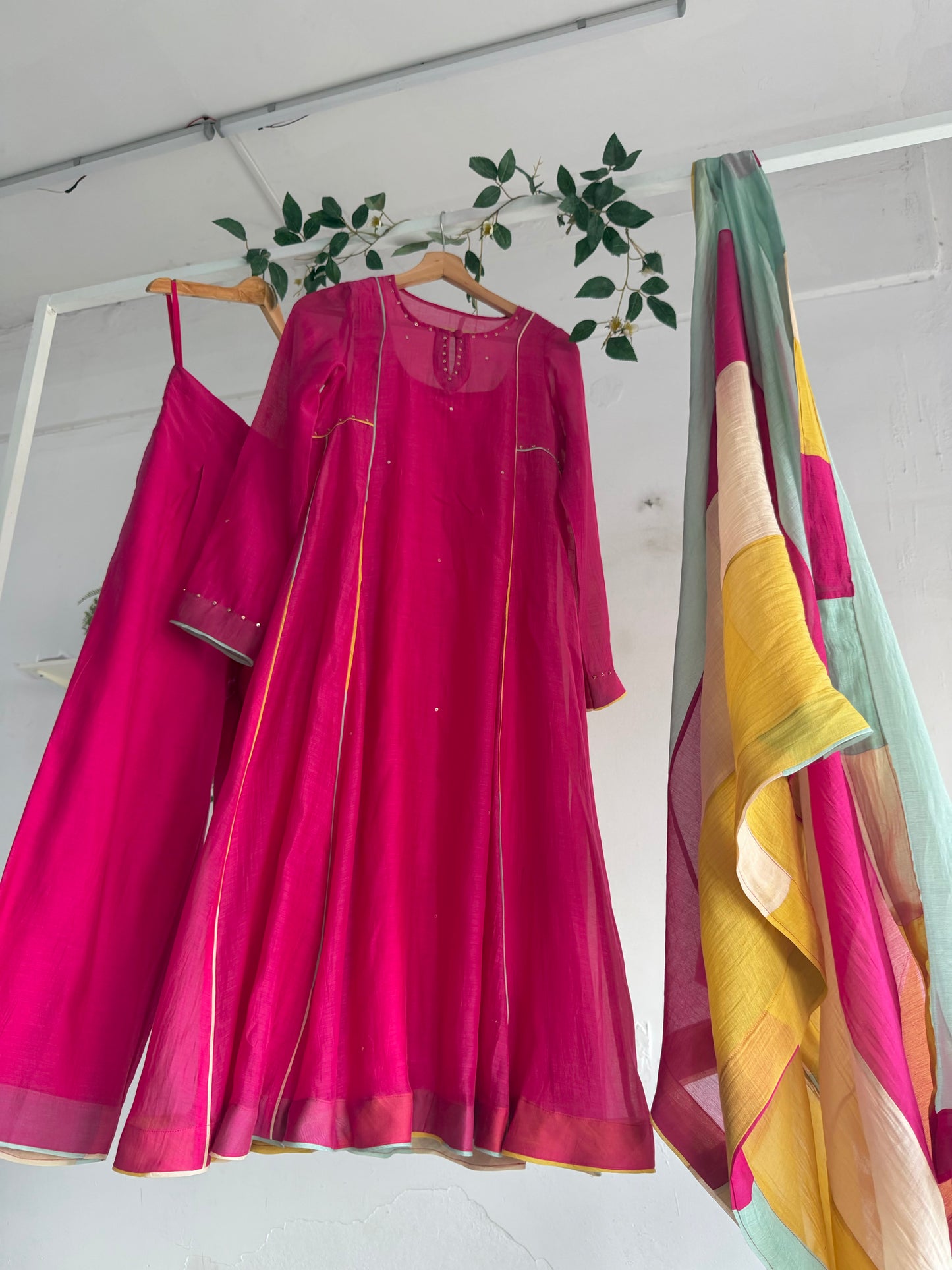 Rose Gul Chanderi Set
