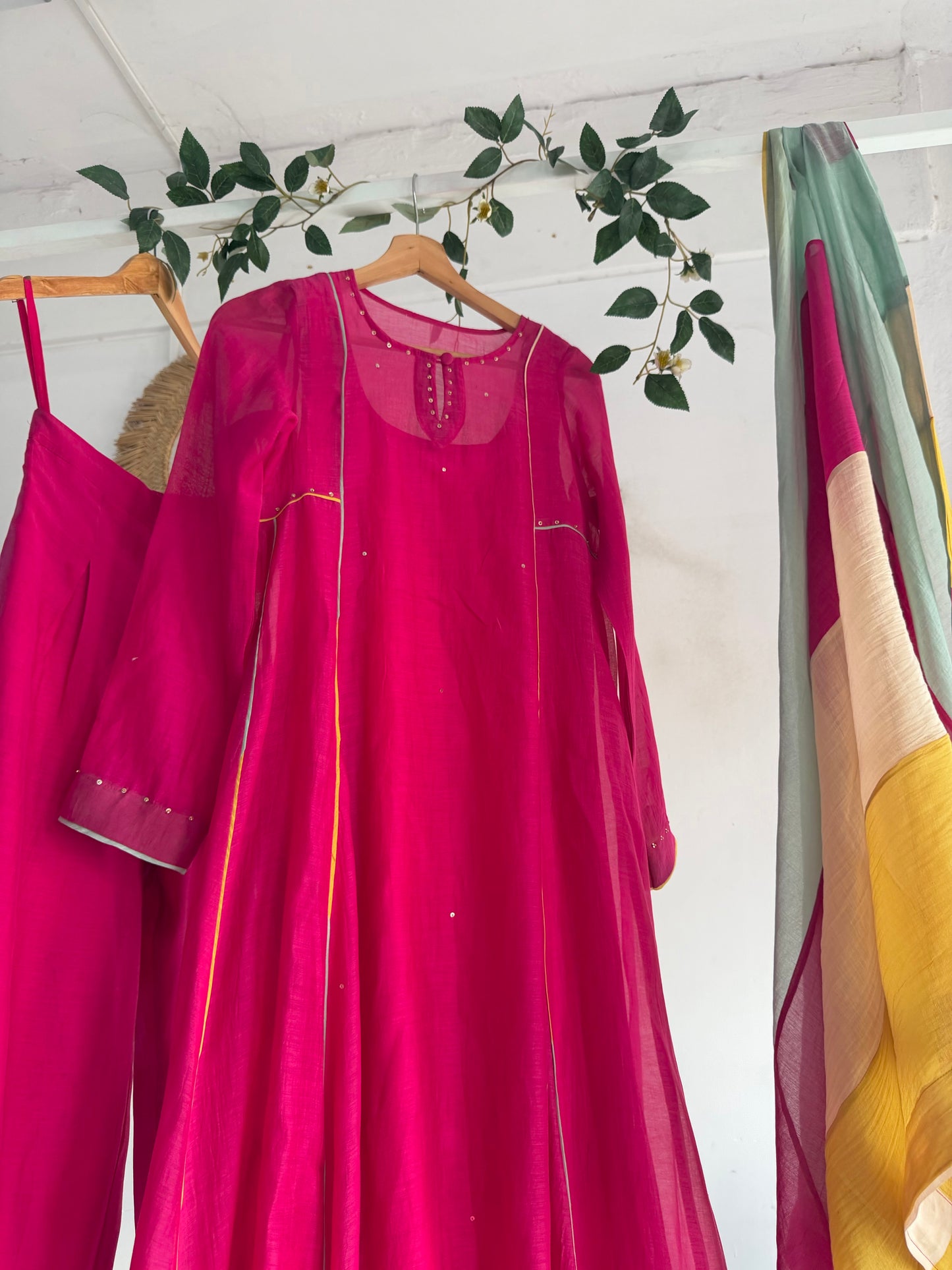 Rose Gul Chanderi Set