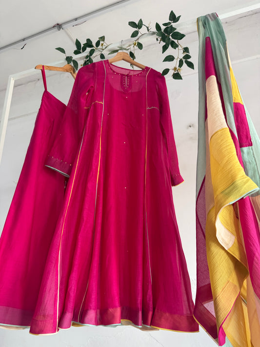 Rose Gul Chanderi Set