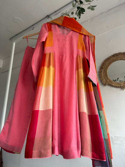 Sunset Sorbet Handwoven Kurta Set