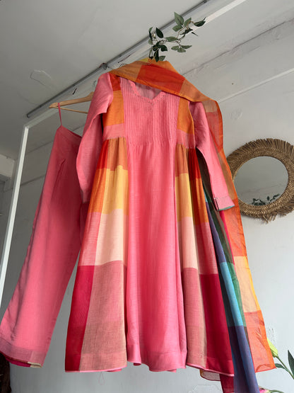Sunset Sorbet Handwoven Kurta Set