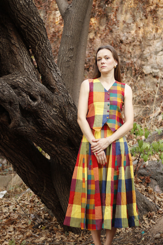 Painter’s Grid – Handwoven Skirt Set