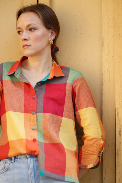 Check Edit – Handwoven Khadi Shirt