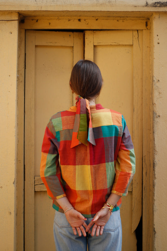 Check Edit – Handwoven Khadi Shirt