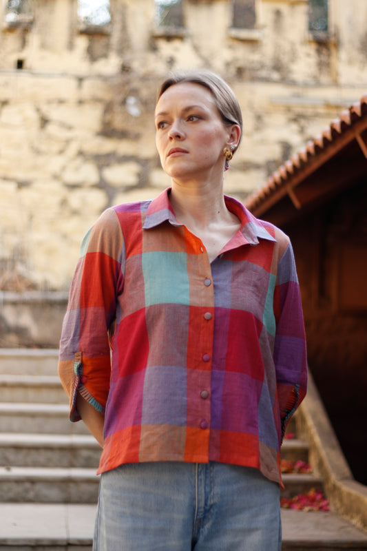 The Grid – Handwoven Khadi Shirt