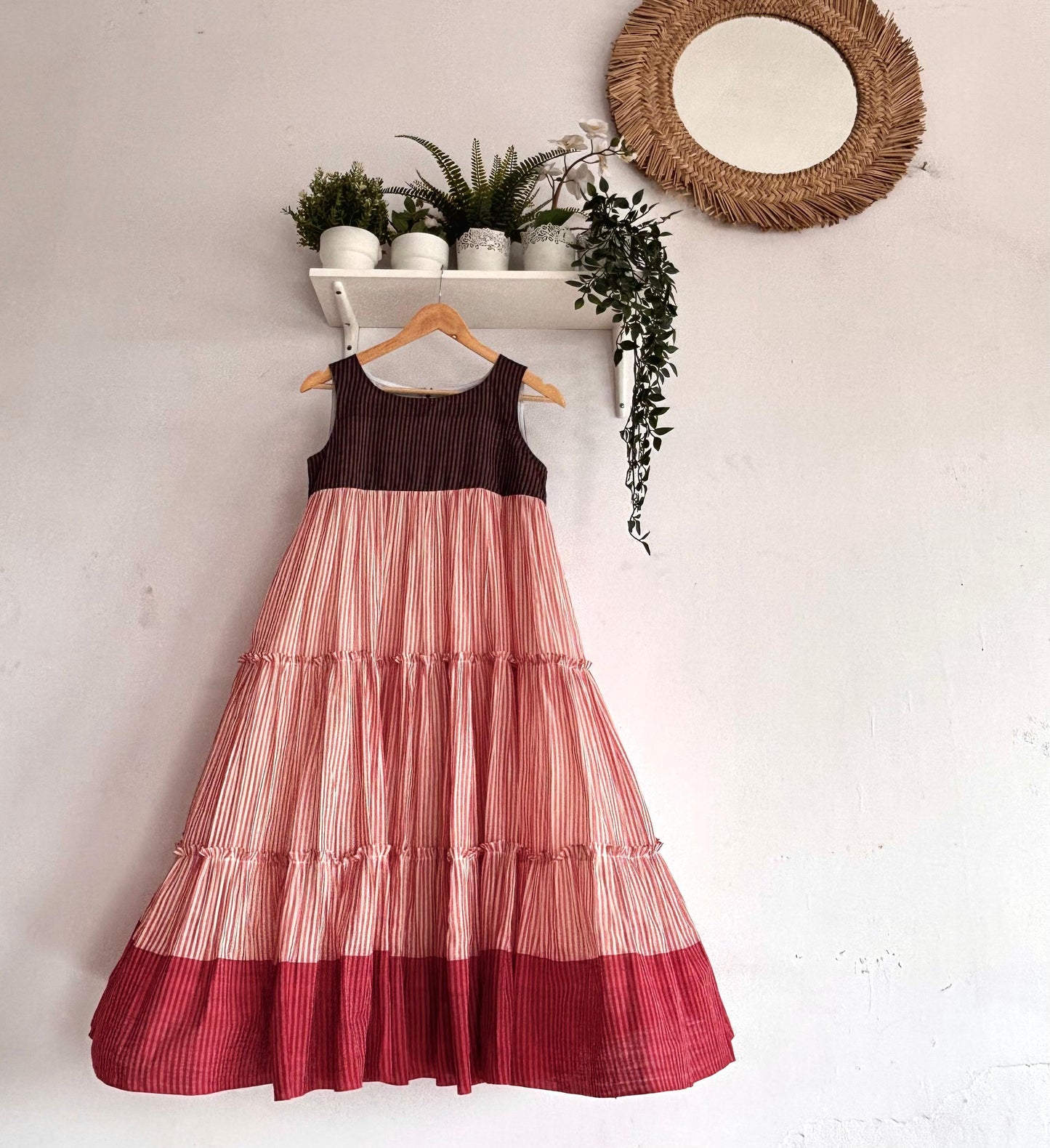 multi coloured Narayanpet stripes Dress