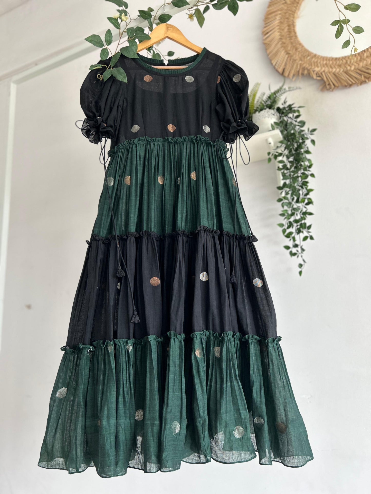 Midnight Meadow – Jamdhani Tiered Dress