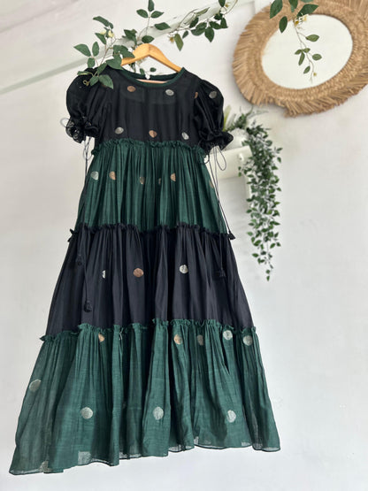 Midnight Meadow – Jamdhani Tiered Dress