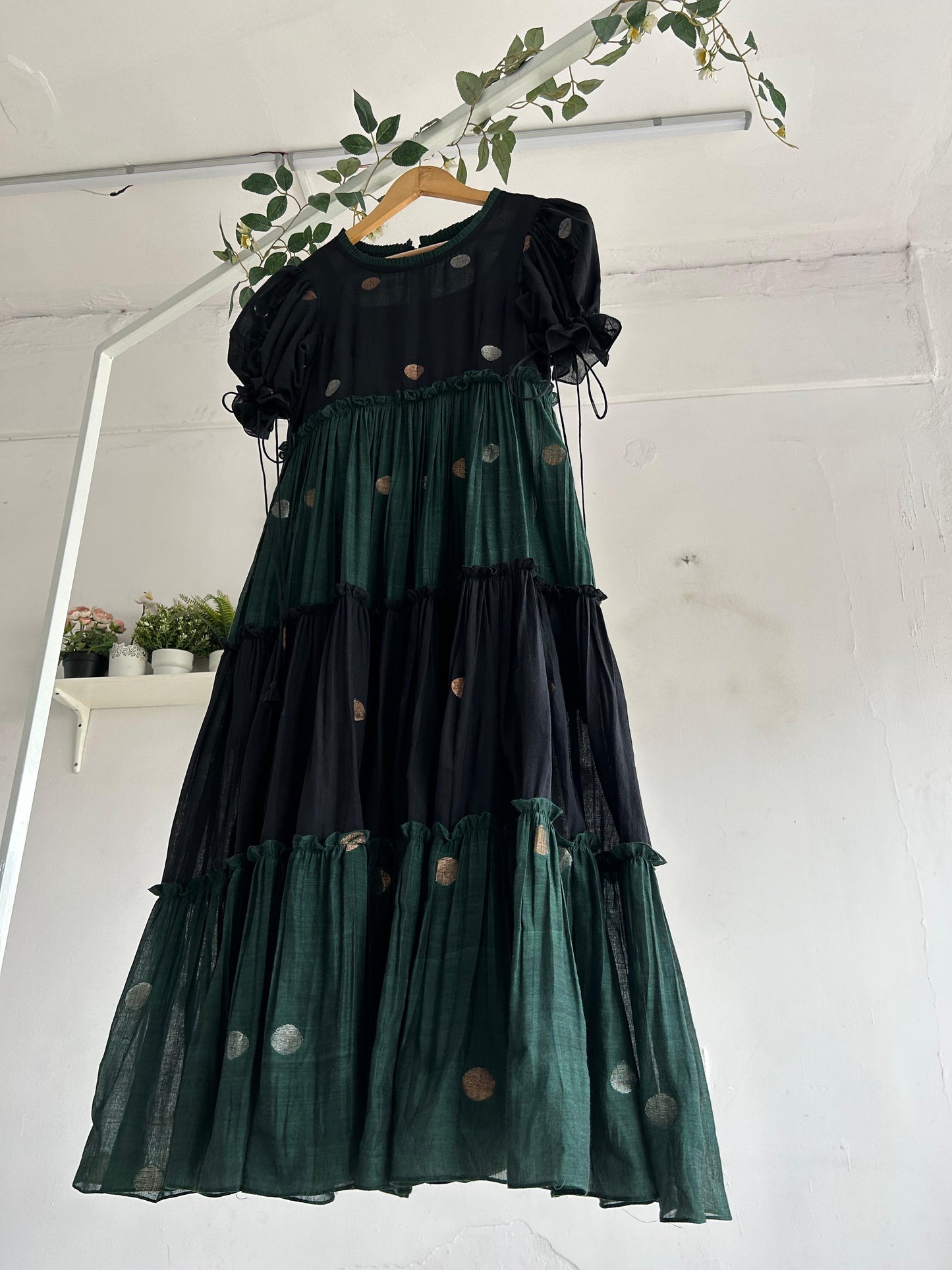 Midnight Meadow – Jamdhani Tiered Dress