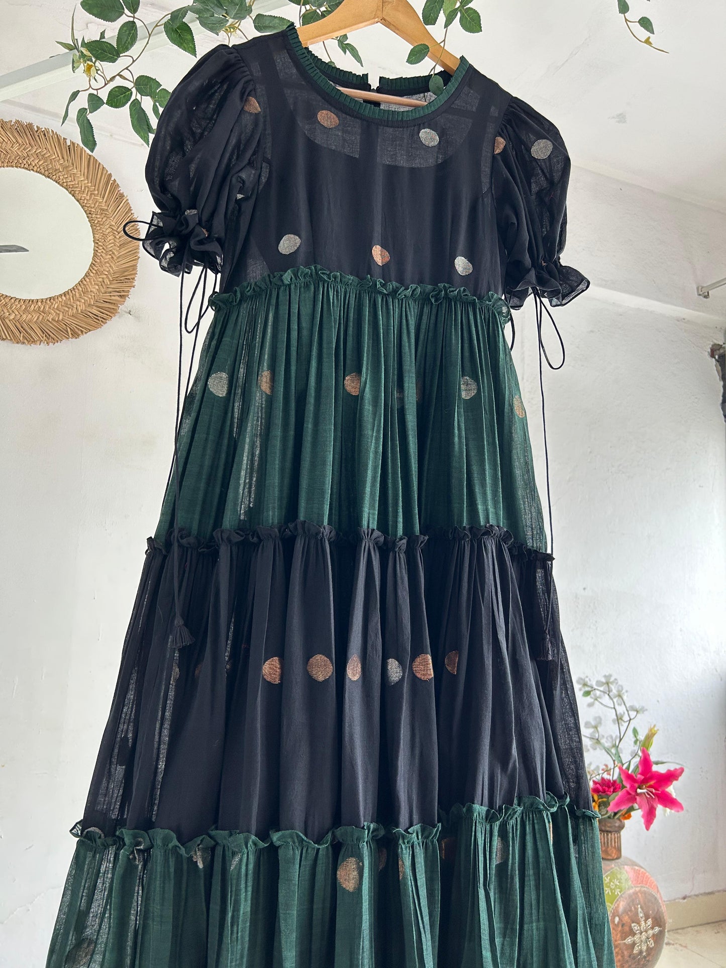 Midnight Meadow – Jamdhani Tiered Dress
