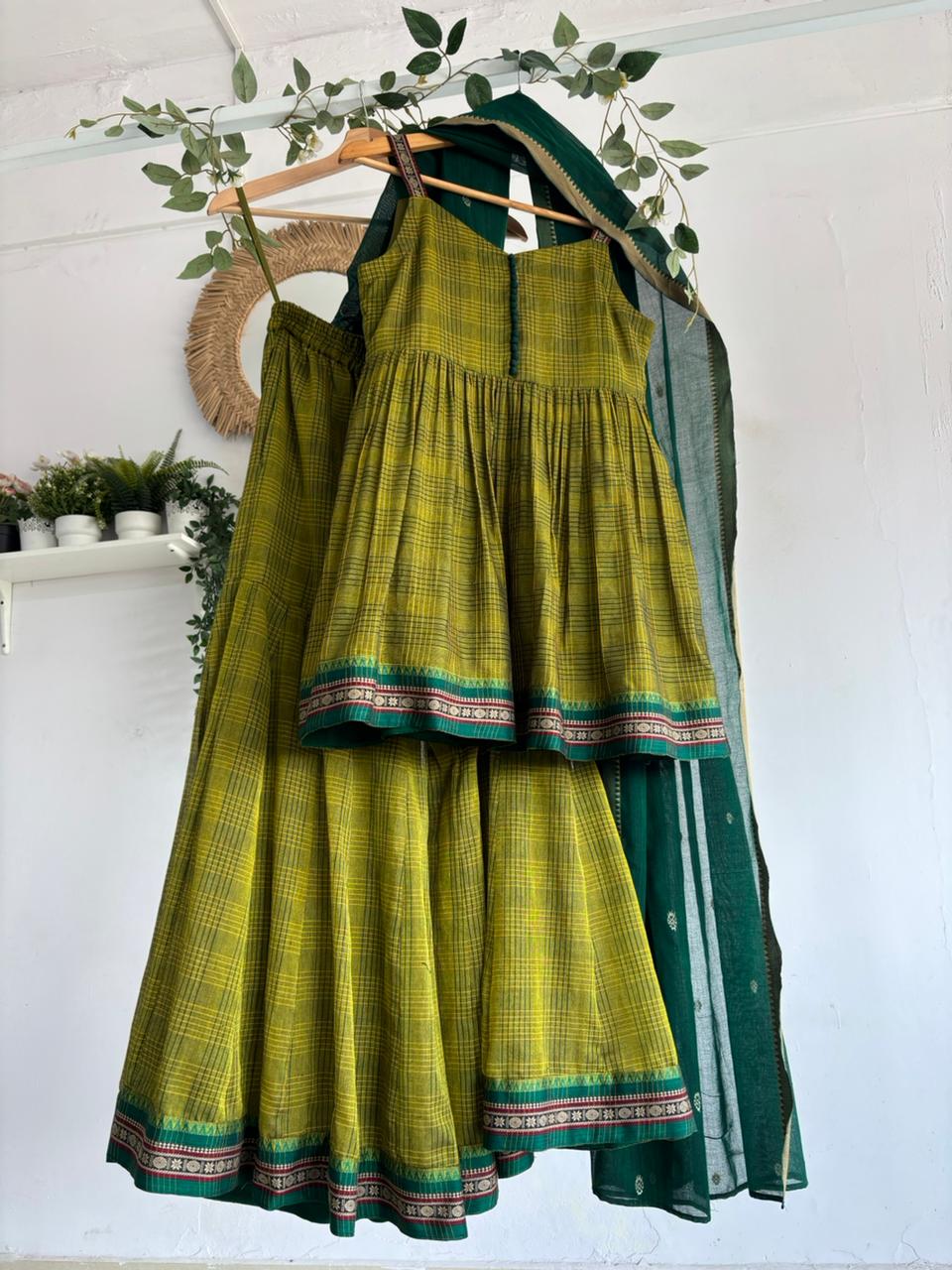 Pista Green  – Narayanpet Sharara Set