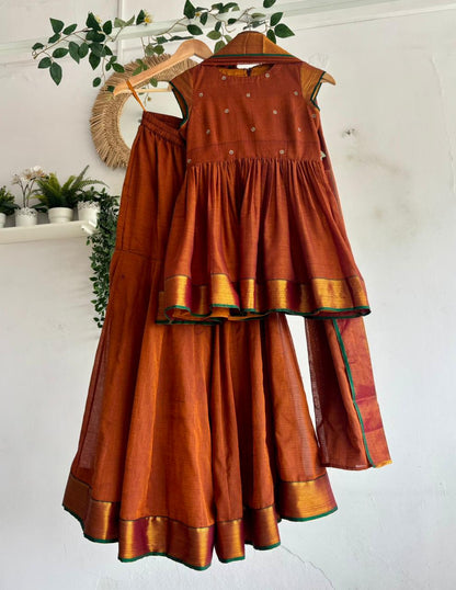 Mustard Yellow - Narayanpet Sharara Set