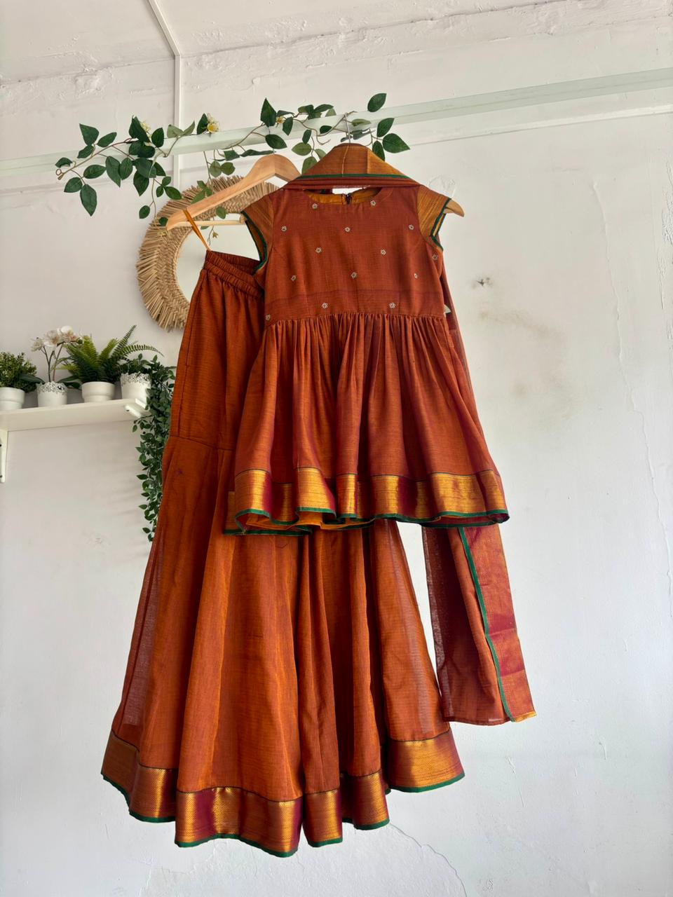 Mustard Yellow - Narayanpet Sharara Set