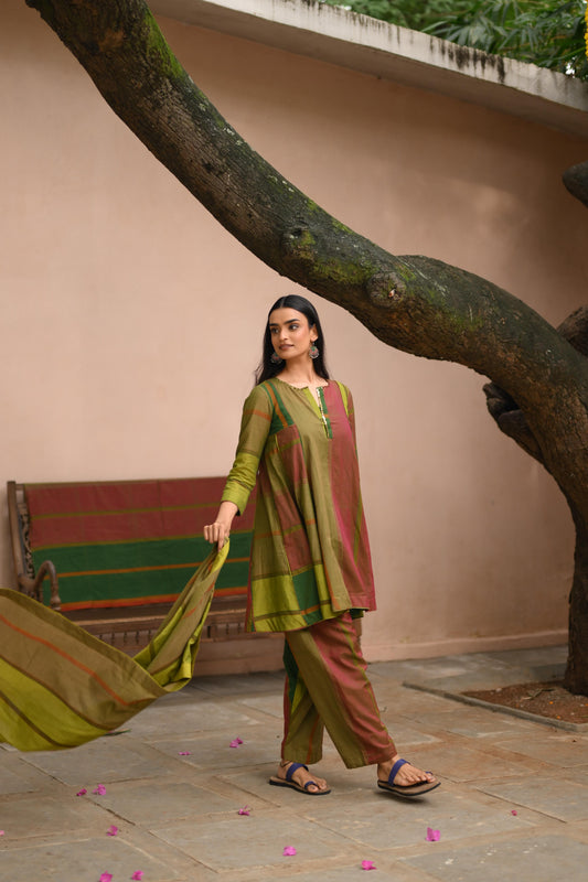 Prithvi Varnam — Narayanpet Handwoven Kurta Set