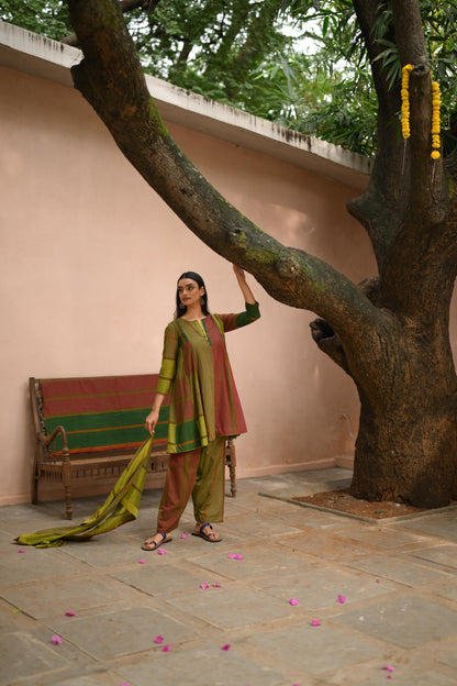 Prithvi Varnam — Narayanpet Handwoven Kurta Set