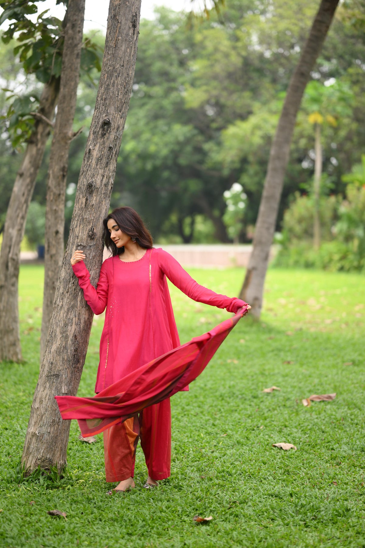 The Gulabi Leher — Handwoven Kurta Set